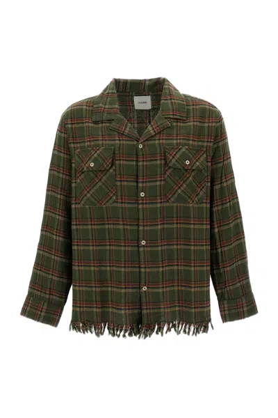 Found Multiclor Plaid Brushed Cotton Flannel Shirt In Green