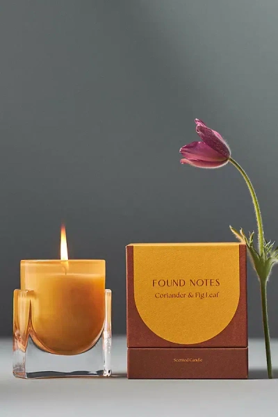 Found Notes By Anthropologie Found Notes Coriander & Fig Leaf Boxed Candle In Yellow