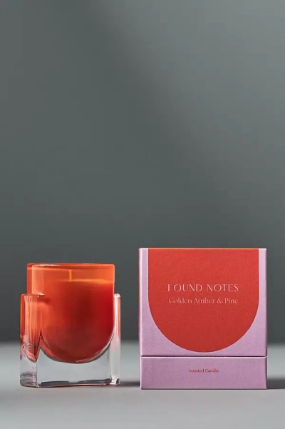 Found Notes By Anthropologie Found Notes Woody Golden Amber & Pine Boxed Candle In Orange