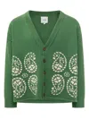Found Paisley-knit V-neck Cardigan In Green