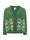 PAISLEY-KNIT V-NECK CARDIGAN