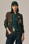 Found Patches Oversized Blazer Jacket In Brown