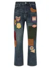 Found Patchwork Straight-leg Jeans In Blue