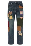 Found Patchwork Straight-leg Jeans In Blue