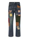 Found Patchwork Straight-leg Jeans In Blue