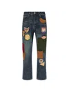 Found Patchwork Straight-leg Jeans In Blue