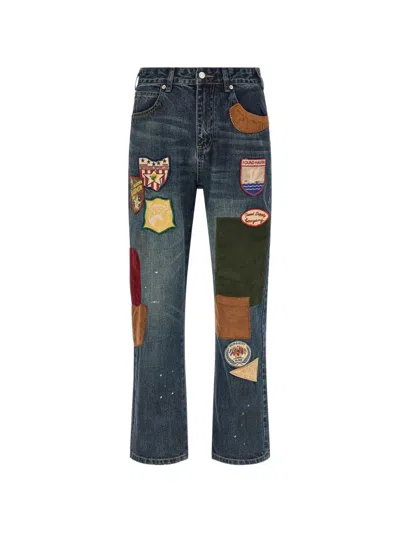 FOUND PATCHWORK STRAIGHT-LEG JEANS