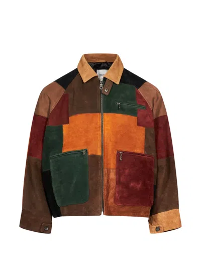 Found Patchwork Suede Jacket In Brown