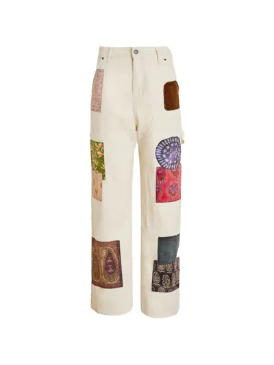 Found Patchwork Tapestry Trousers In Brown