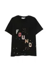 Found Patchwork-logo Chest-pocket T-shirt In Black