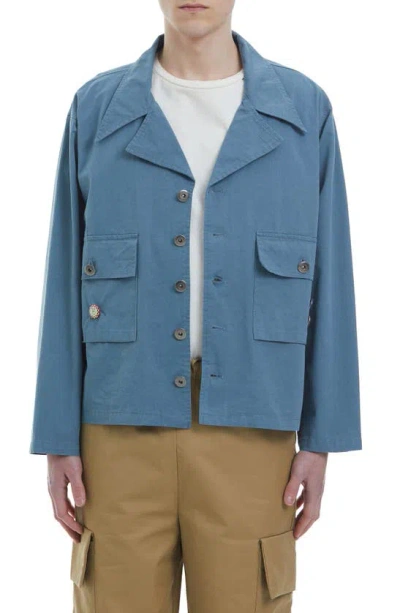 Found Patina Cotton Utility Jacket In Vintage Blue