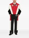 Found Red Pine And Rose High-collar Patch Nylon-blend Jacket In Red