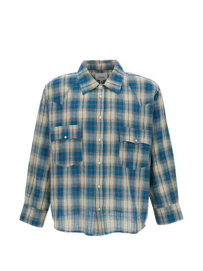 Found Plaid Flannel Shirt In Blue