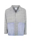 Found Plaid-check Distressed-patch Shirt In Blue