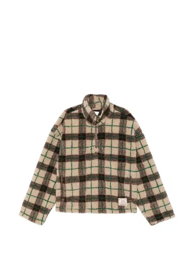 Found Plaid-pattern Half-zip Fleece Sweatshirt In Multi