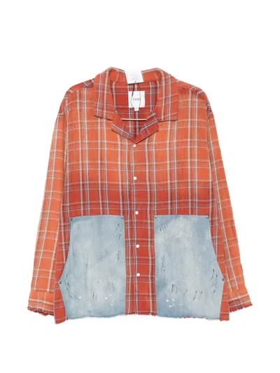 Found Plaid-pattern Panelled Shirt In Multi