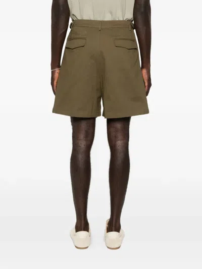 Found Pleated Cargo Shorts In Green
