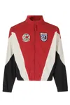 Found Red Pine And Rose High-collar Patch Nylon-blend Jacket In Multi