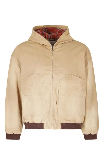 Found Sand Faded Canvas Work Hoodie In Multi