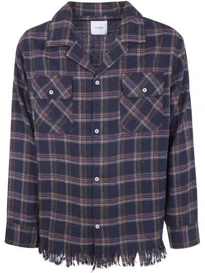 Found Shirt Raw-cut Fringe Plaid "raw Cut Fringe Plaid Camp" In Animal Print