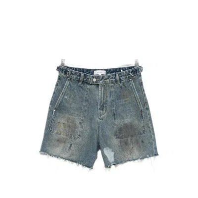Found Faded Frayed-hem Shorts In Blue