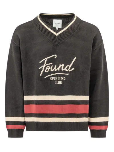 Found Sport Club Knit Sweater In Black