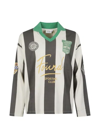 Found Striped Long-sleeved T-shirt In White