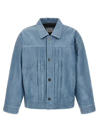 Found 'trucker Pleats' Jacket In Blue