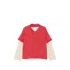 Found Double Layer Stripe Tee In Red