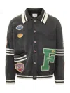 Found Patch-detail Striped-trim Cardigan In Black