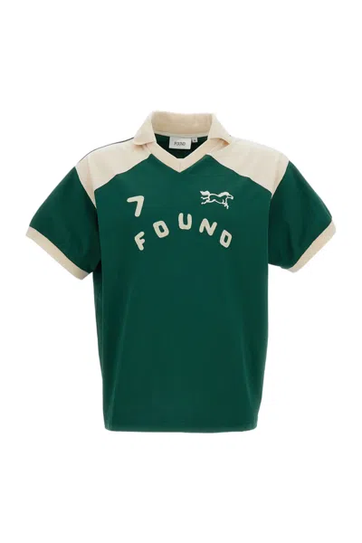 Found Vintage Cotton Jersey With Contrast Yoke In Green