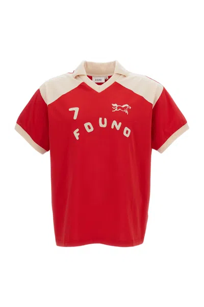 Found Vintage Sports-style Jersey With Embroidered Details In Red