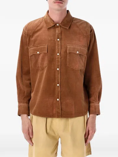 Found Texana Shirt Soft Textured Shirt In Brown
