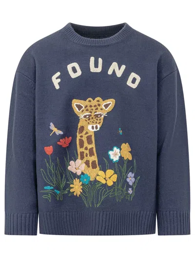 Found Wildlife Knit Sweater In Blue