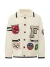 Found York Varsity Patch Jacket In White