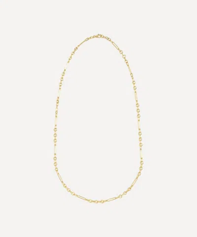 Foundrae 18ct Gold Fine Mixed Clip Chain Necklace In Green