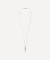 Foundrae 18ct Gold Four Heart Clover Engravable Miniature Pendant Necklace In Gold