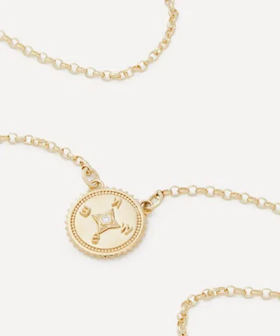 Foundrae 18ct Gold Internal Compass Miniature Pendant Necklace