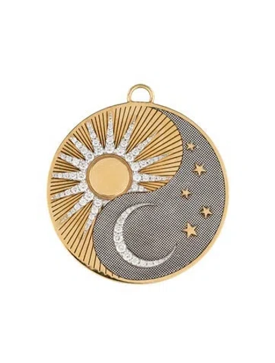 Pre-owned Foundrae 18k 1.03ctw Diamond Balance Exuberant Medallion In Multicolor