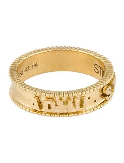 Pre-owned Foundrae 18k 'adhuc Stantes' Coin Edge Band In Multi