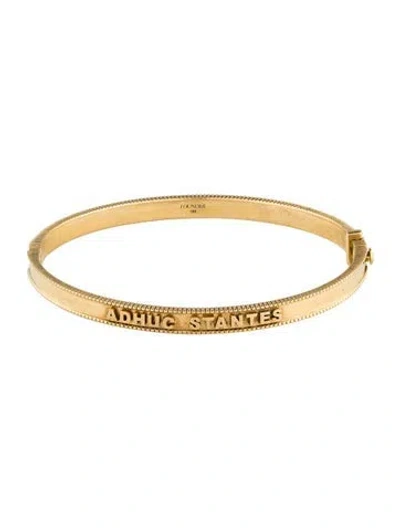 Pre-owned Foundrae 18k 'adhuc Stantes' Coin Edge Bangle, 7.5" In Multicolor