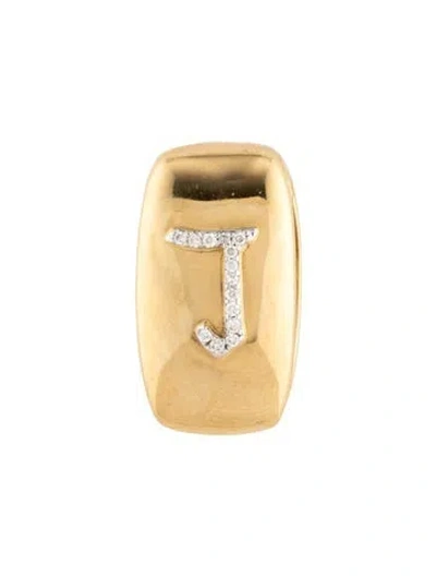Pre-owned Foundrae 18k Alphabet Letter 'l' True Love Oversized Heart Slide Pendant In Multi