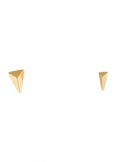 Pre-owned Foundrae 18k Arrowhead Stud Earrings In Multi