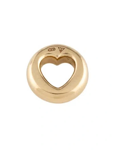 Pre-owned Foundrae 18k Chubby Heart Beat Charm In Multicolor