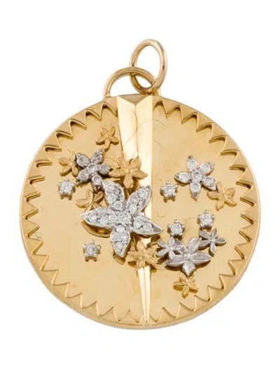 Pre-owned Foundrae 18k Diamond Blossoms Resilience Large Specialty Medallion In Multi