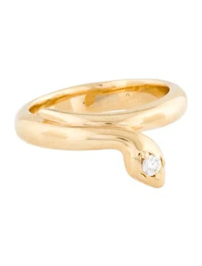 Pre-owned Foundrae 18k Diamond Bold Snake Bookend Band In Multicolor