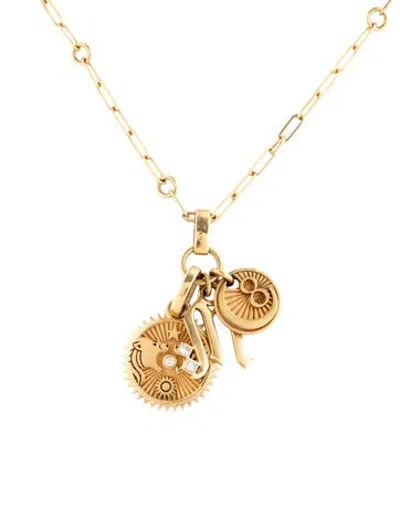 Pre-owned Foundrae 18k Diamond Charm Pendant Necklace, 18" In Multicolor