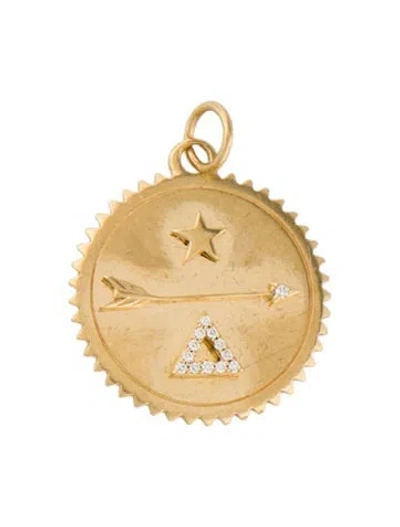 Pre-owned Foundrae 18k Diamond Dream Medium Medallion Pendant, 1.5" In Multi