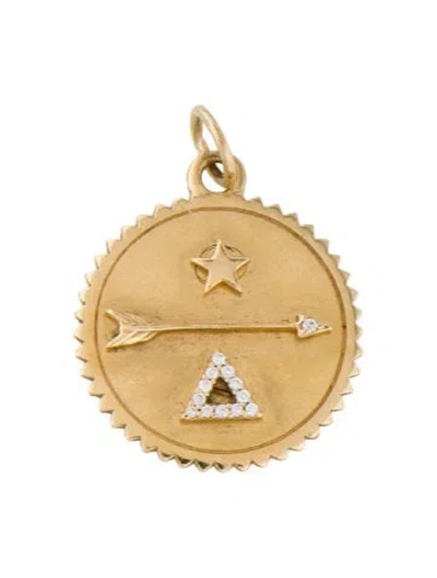 Pre-owned Foundrae 18k Diamond Dream Medium Medallion Pendant In Multi