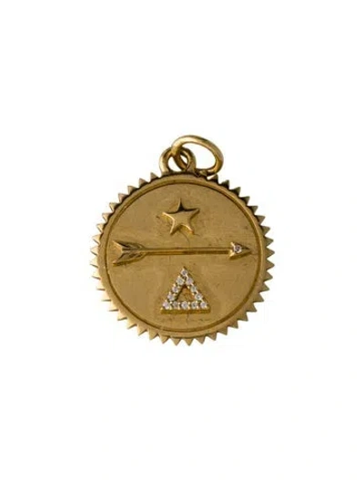 Pre-owned Foundrae 18k Diamond Dream Pendant, 1" In Multi